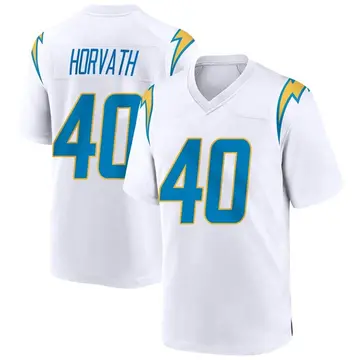 Nike Zander Horvath Men's Game Los Angeles Chargers White Jersey
