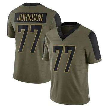 Nike Zion Johnson Men's Limited Los Angeles Chargers Olive 2021 Salute To Service Jersey