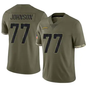 Nike Zion Johnson Men's Limited Los Angeles Chargers Olive 2022 Salute To Service Jersey